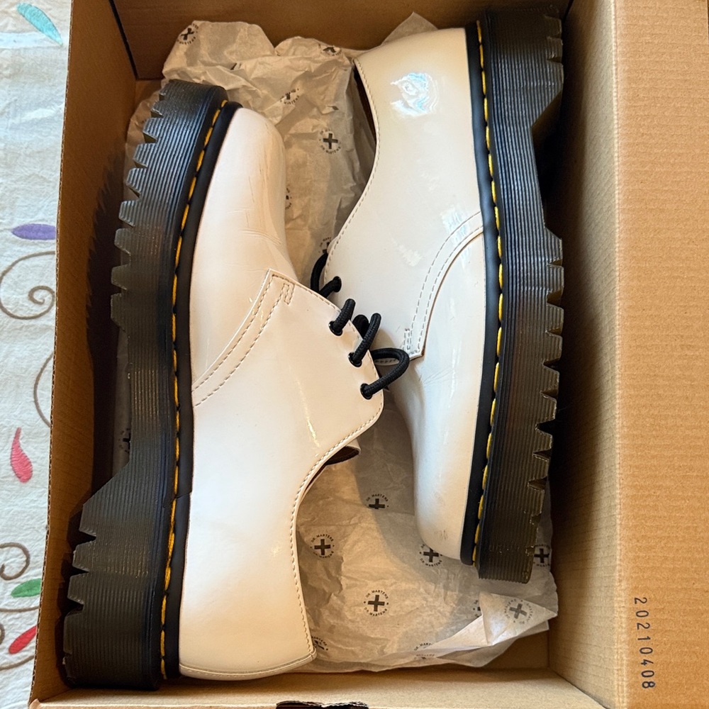 Dr. Martens White Leather Oxfords